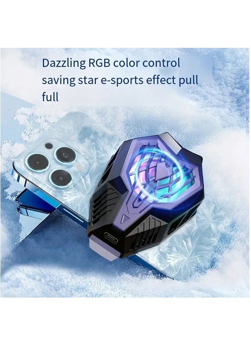 Arabest New Adjustable Mobile Phone Cooler Mobile Phone Cooling Fan, Universal MobilePhone Semiconductor Radiator, Dual Speed Adjustable Cooling Speed Designed For Mobile Gamers, Live Streaming Gamers(Pink)  - Image 2