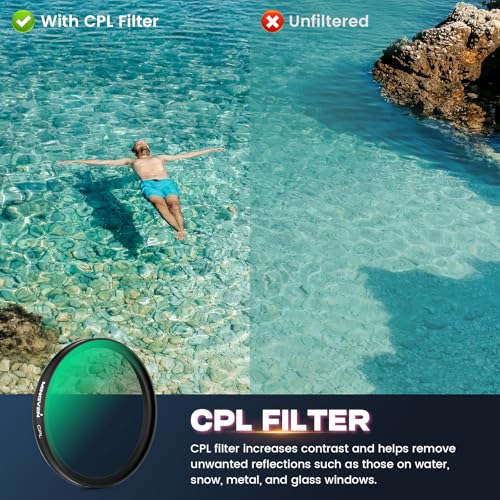 MINGVEN Osmo Action 6 ND Filter Set with Lens Silicone Cover, Snap-On CPL + ND Filters for DJI Osmo Action 6 Accessories - 4 Pack (CPL, ND16, ND32, ND64) - Image 5