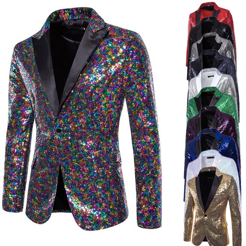 Suit Men'S Performance Dress Sequins European Code Suit Nightclub Men'S Host Mc Studio Men'S Coat - Image 2