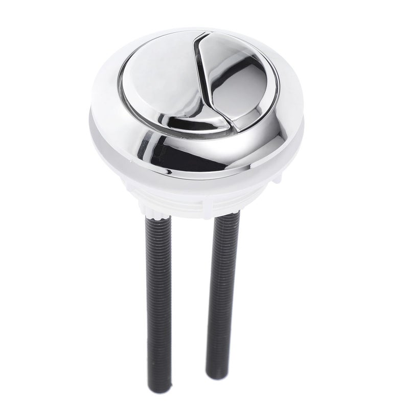 Extra Long Dual Flush Toilet Push Button Replacement Easy Install Silver Finish - Image 2