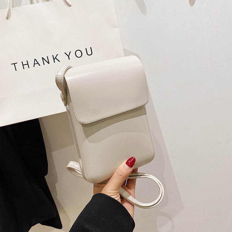 2023 New Japanese And Korean Fashion Joker Vertical Mobile Phone Bag Men'S And Women'S Texture Shoulder Slung Small Bag - Image 4