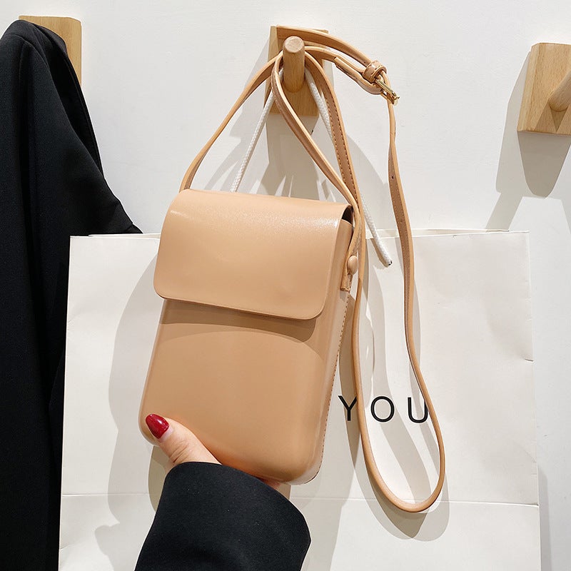 2023 New Japanese And Korean Fashion Joker Vertical Mobile Phone Bag Men'S And Women'S Texture Shoulder Slung Small Bag - Image 5