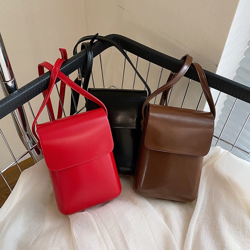 2023 New Japanese And Korean Fashion Joker Vertical Mobile Phone Bag Men'S And Women'S Texture Shoulder Slung Small Bag - Image 3