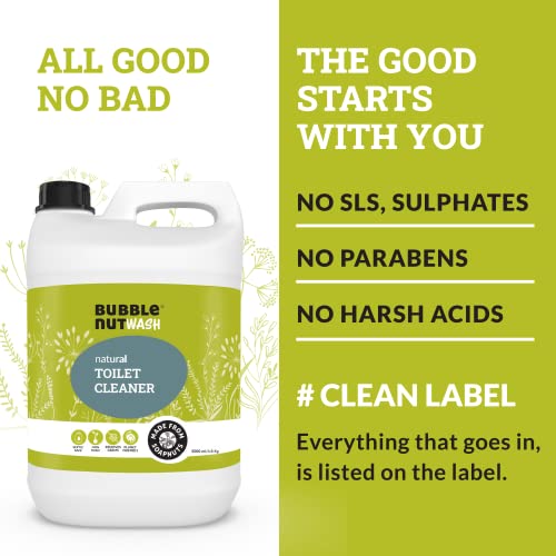 BubbleNut Wash Toilet Bowl Cleaner Liquid - Natural, Organic, Septic Safe, Fumes free, Biodegradable, Remover of Limescale, Yellow Stain from Hard Water, Descaler, For Home and Office (5 Lits) - Image 4
