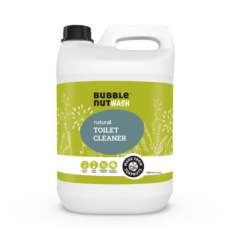 BubbleNut Wash Toilet Bowl Cleaner Liquid - Natural, Organic, Septic Safe, Fumes free, Biodegradable, Remover of Limescale, Yellow Stain from Hard Water, Descaler, For Home and Office (5 Lits) - Image 1