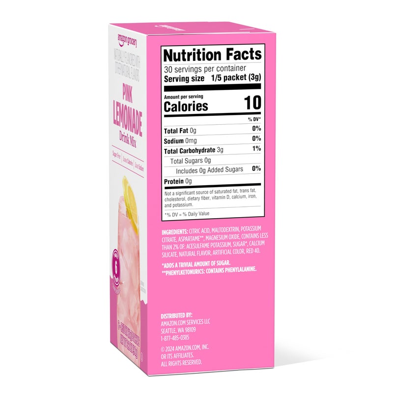 Amazon Grocery, Pink Lemonade Drink Mix Singles, 3.2 Oz, 6 Ct (Previously Happy Belly, Packaging May Vary) - Image 5