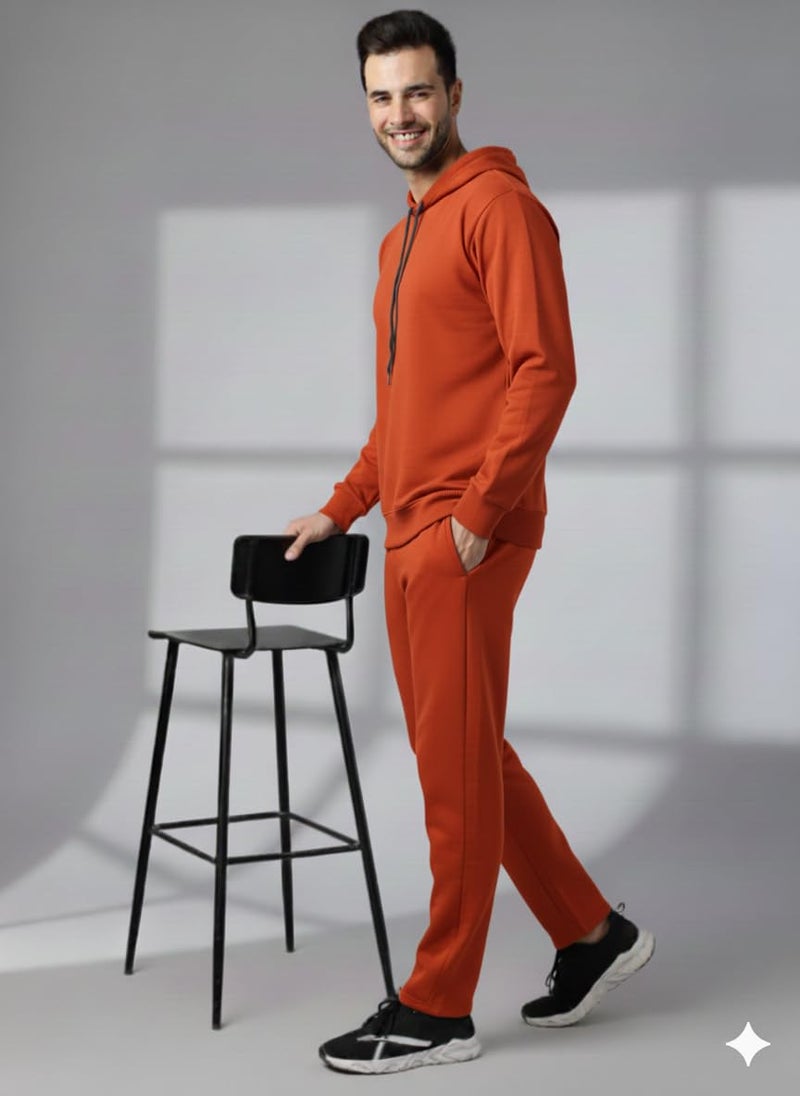 Mack Jonney Solid Track Suit for men | Co-ord Set | Warm Fleece Tracksuit Set | Full Sleeve Hoodie-M4954 - Image 4