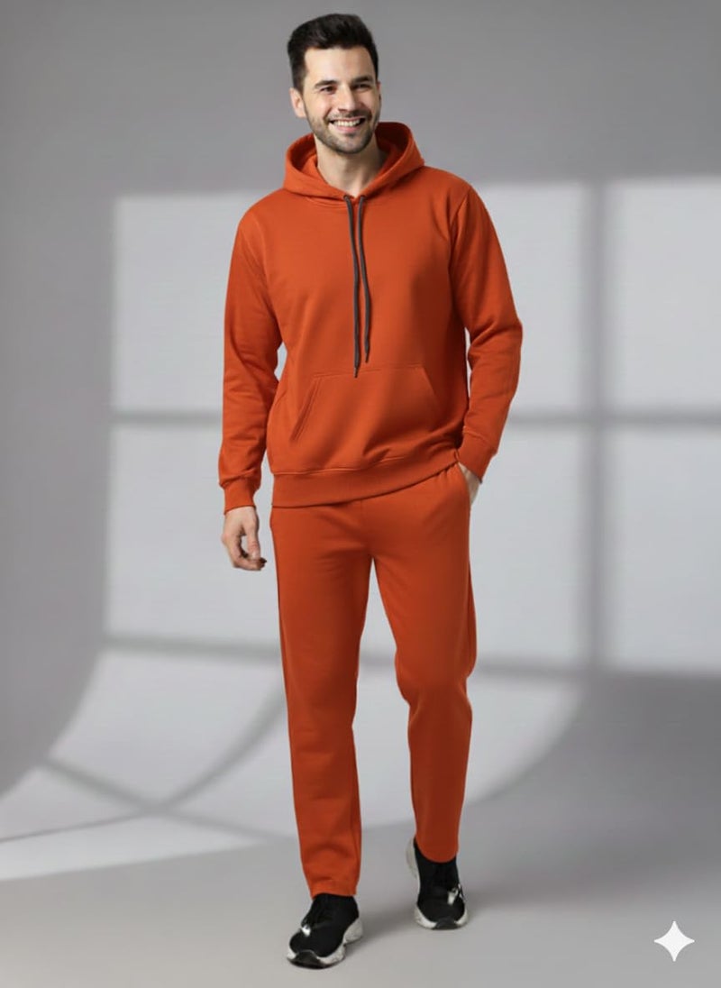 Mack Jonney Solid Track Suit for men | Co-ord Set | Warm Fleece Tracksuit Set | Full Sleeve Hoodie-M4954 - Image 2