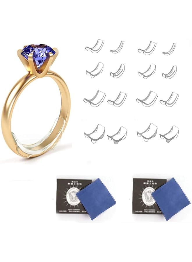erorex Ring Size Adjuster Invisible Ring Sizer Adjuster For Loose Rings Re Sizer Fit Any Rings With Jewelry Polishing Cloth Premium Ring Tightner For Women And Men 8Pcs - Image 1