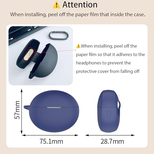 USTIYA Case for Oneplus Buds Pro 3 (No for OnePlus Nord 3 Pro) Wireless Headphones Protection Cover Full-Body Soft Silicone with Keychain Headphone Accessories Funda Carcasa (Black) - Image 5