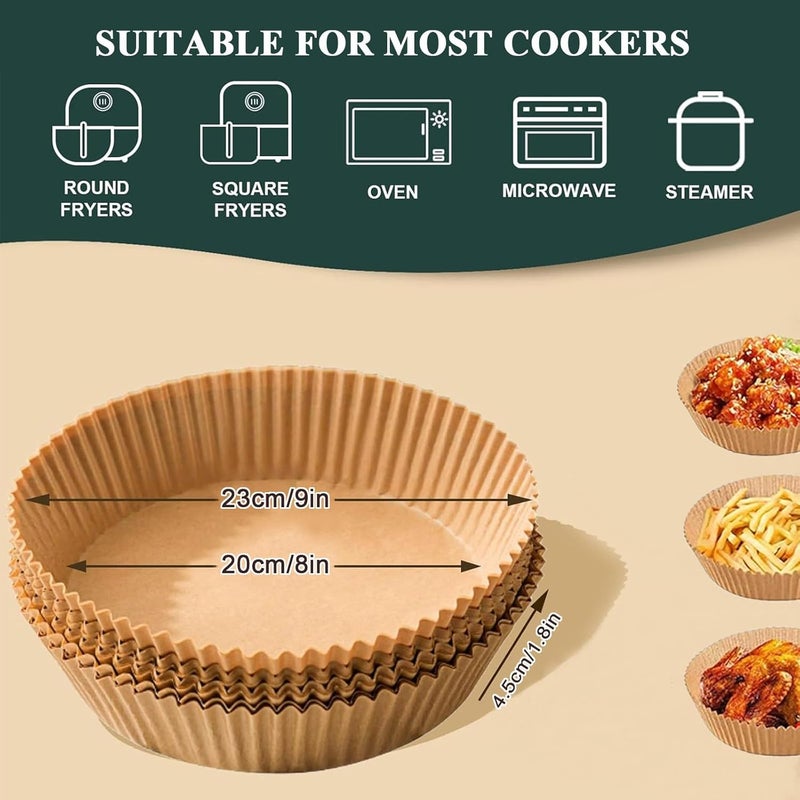 AZPESUR Air Fryer Disposable Paper Liners Square 8 Inch 125 Pcs Parchment paper liner 8Square 125pcs - Image 3