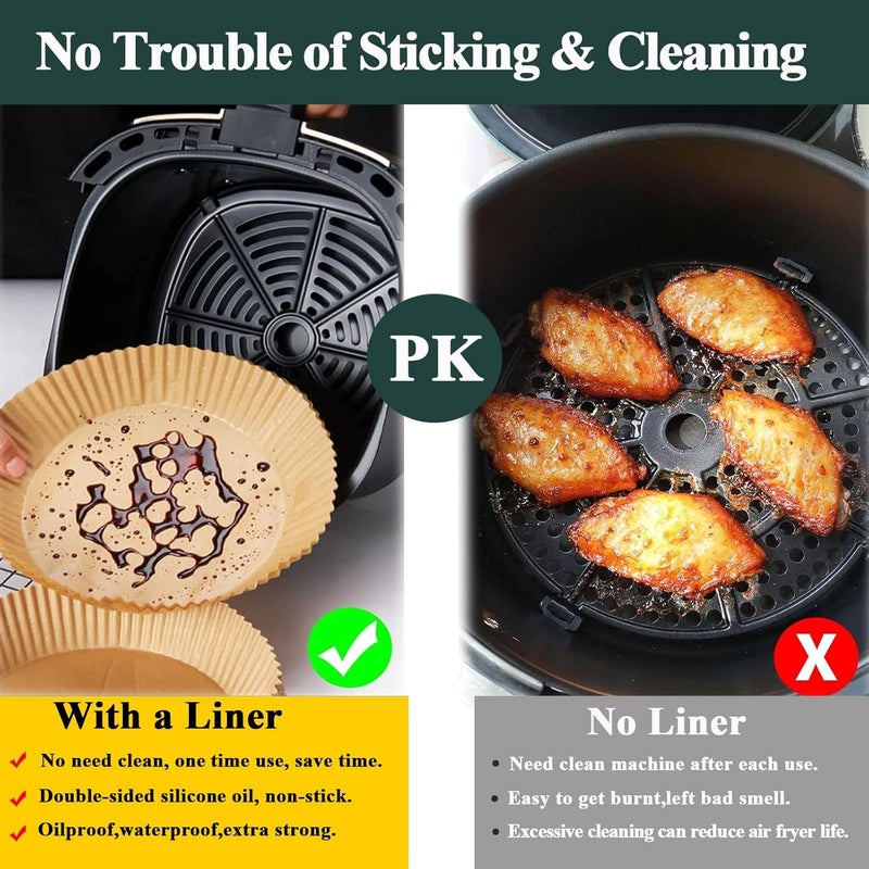 AZPESUR Air Fryer Disposable Paper Liners Square 8 Inch 125 Pcs Parchment paper liner 8Square 125pcs - Image 5