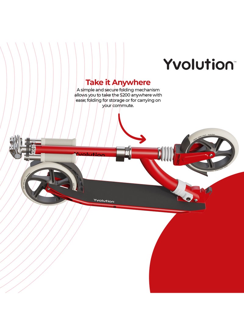 Yvolution Yvolution 2 Wheel Scooter S200 - Red  - Image 2