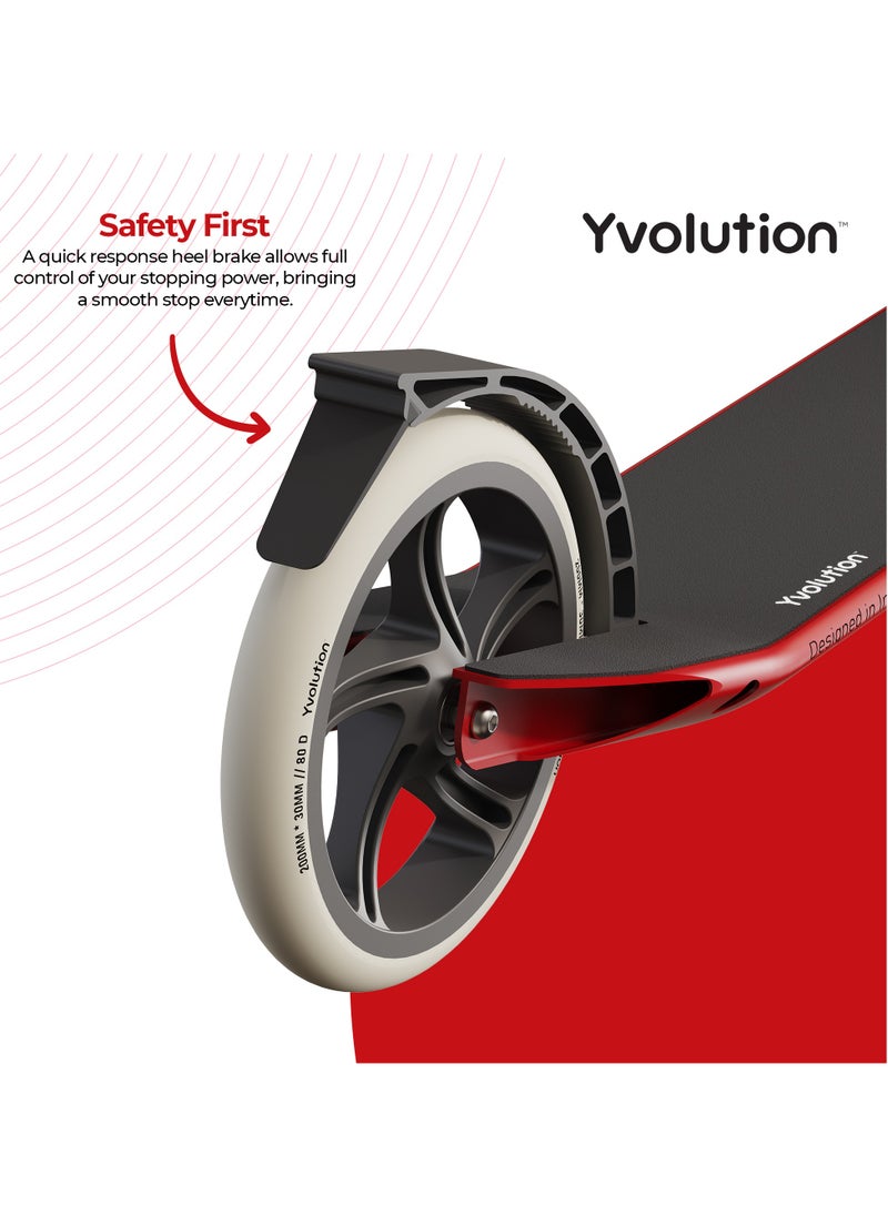 Yvolution Yvolution 2 Wheel Scooter S200 - Red  - Image 4