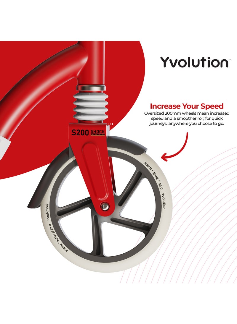 Yvolution Yvolution 2 Wheel Scooter S200 - Red  - Image 5