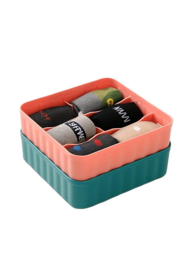 FOREWILD Drawer Organizers for Underwear, Socks, Bras, Ties, Undergarments, and Scarves - Closet Storage Dividers for Household Use Wardrobe Drawer-6 Grid Storage Box (4pcs)(Multicolor) - Image 3