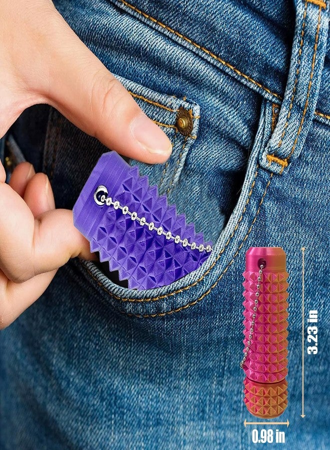 Deiviko Christmas Stocking Stuffer 2Pcs Upgrade Little Pain Ouchies Pain Stim Fidget,3D Printed Fidget Toys Anxiety Relief Items,Rotatable Grippie Stim Keychain,Stim Toys for Autistic,Hard Spiky Sensory Toys - Image 4