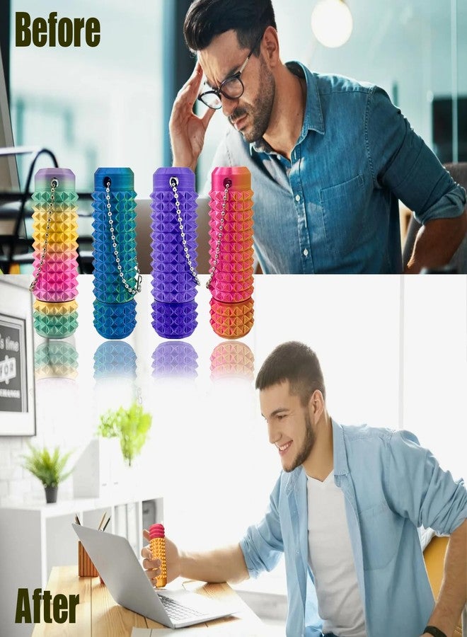 Deiviko Christmas Stocking Stuffer 2Pcs Upgrade Little Pain Ouchies Pain Stim Fidget,3D Printed Fidget Toys Anxiety Relief Items,Rotatable Grippie Stim Keychain,Stim Toys for Autistic,Hard Spiky Sensory Toys - Image 2