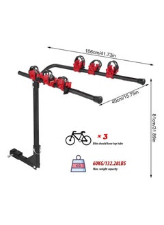 Foldable Bicycle Rear Mount Carrier, 3 Slots Bicycle Carrier Rack Rail (Hitch Mount rack) - pzsku/Z24200015864FB5579928Z/45/_/1651757450/3356e4e3-3948-46af-b021-e7f2e8213e2d