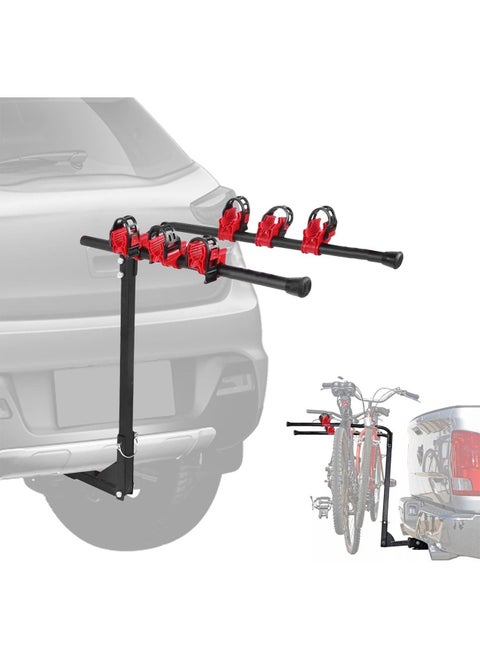 Foldable Bicycle Rear Mount Carrier, 3 Slots Bicycle Carrier Rack Rail (Hitch Mount rack)