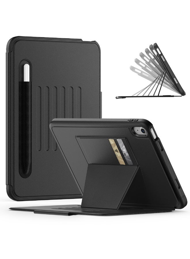 عام غطاء آيباد الجيل العاشر 10.9 بوصة/آيباد 11 (A16) 2025، غطاء مغناطيسي قوي مع خاصية النوم التلقائي، مقاوم للصدمات، مع حامل متعدد الزوايا، حامل قلم وجيب بطاقات لآيباد 10.9/11 بوصة. - Image 1