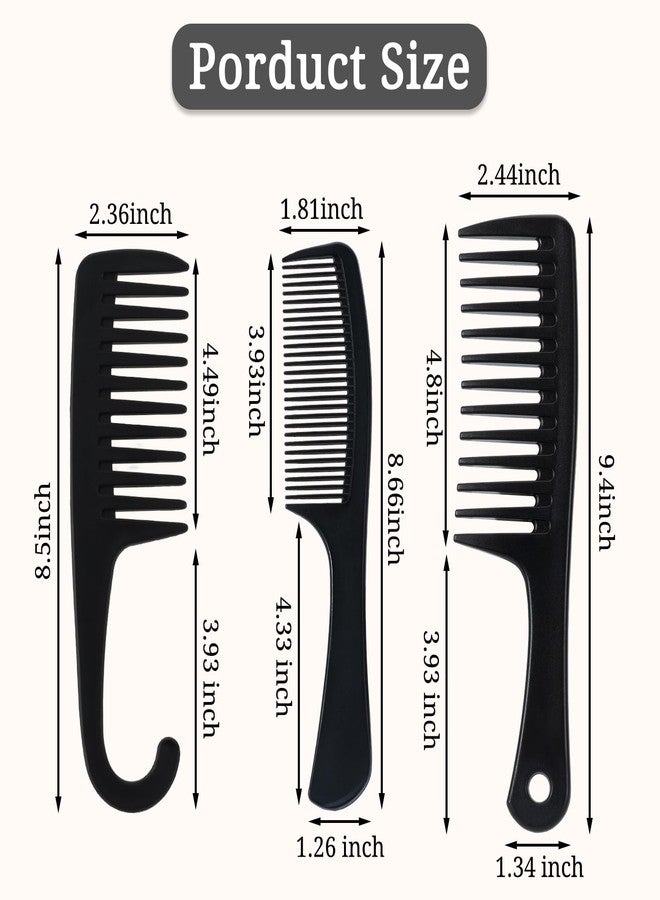 SIMPOR 3 PCS Wide Tooth Comb Set for Styling, Large Shower Comb for Women Thick Hair, Hair Comb Set for Wet and Dry Use - Image 2