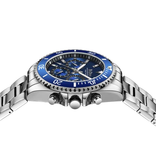 BIDEN Mens Watches Chronograph Stainless Steel Waterproof Date Analog Quartz Watch Business Casual Fashion Wrist Watches for Men, Gold D, Quartz Watch,Chronograph - Image 4