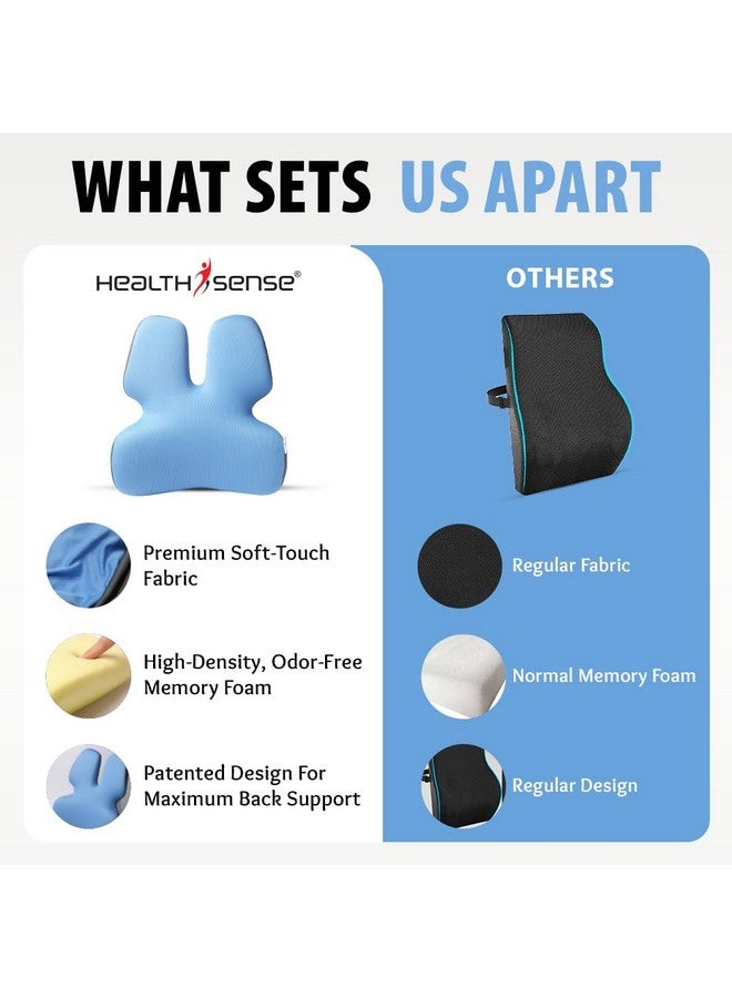 HealthSense وسادة دعم الظهر الصحية HealthSense Soft-Spot BC 21 مع رغوة الذاكرة للدراسة، المنزل، كرسي المكتب والأريكة مع دعم القطن لتخفيف آلام الظهر (عشب (BC25، 1)) - Image 4