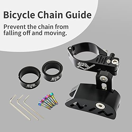 MUQZI Chain Guide, Aluminum Alloy Bike Chain Guide Mountain Bike Chain Deflectors Adjustable MTB Cycle Single Crankset Bicycle Chain Protector, Black - Image 4
