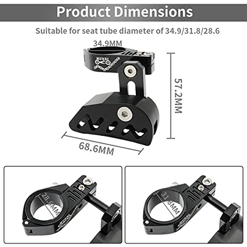 MUQZI Chain Guide, Aluminum Alloy Bike Chain Guide Mountain Bike Chain Deflectors Adjustable MTB Cycle Single Crankset Bicycle Chain Protector, Black - Image 3