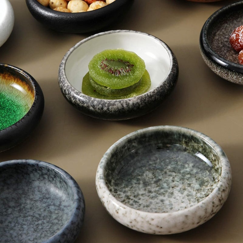 Uaral Soy Sauce Dish Sushi Dipping Bowls Pinch Bowl Stoneware Japanese Small Serving Dish Set335 Inch Set of 6 White - Image 3
