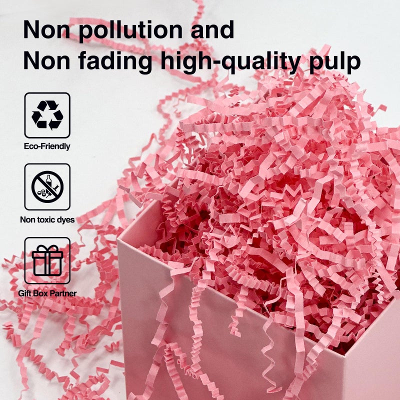 Corlcol 1LB Crinkle Paper Shred Filler for Gift Box On Mother's Day(Pink) - Image 3