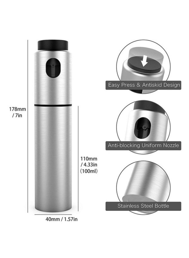 Happy Home Olive Oil Cooking Spray Bottle 100ml – Refillable 304 Food Grade Stainless Steel Oil Sprayer with Pump Nozzle for Air Fryer, Grilling, Salad, Frying, Baking and BBQ – Portable, Safe, Durable Kitchen Oil and Vinegar Dispenser for Healthy Cooking - Image 3