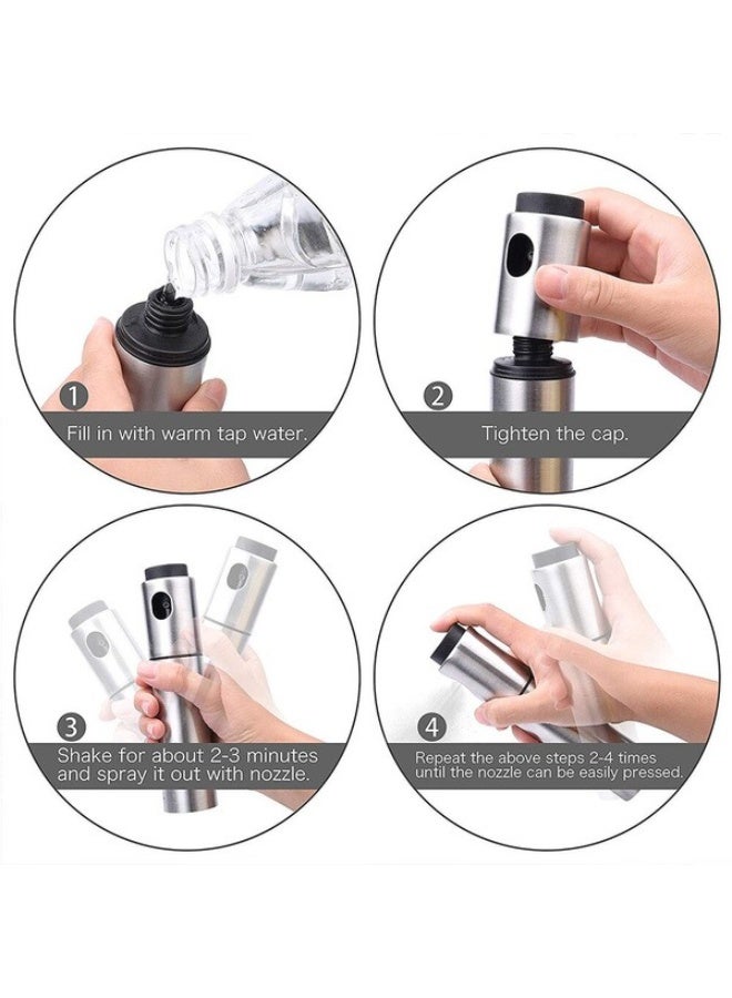 Happy Home Olive Oil Cooking Spray Bottle 100ml – Refillable 304 Food Grade Stainless Steel Oil Sprayer with Pump Nozzle for Air Fryer, Grilling, Salad, Frying, Baking and BBQ – Portable, Safe, Durable Kitchen Oil and Vinegar Dispenser for Healthy Cooking - Image 5