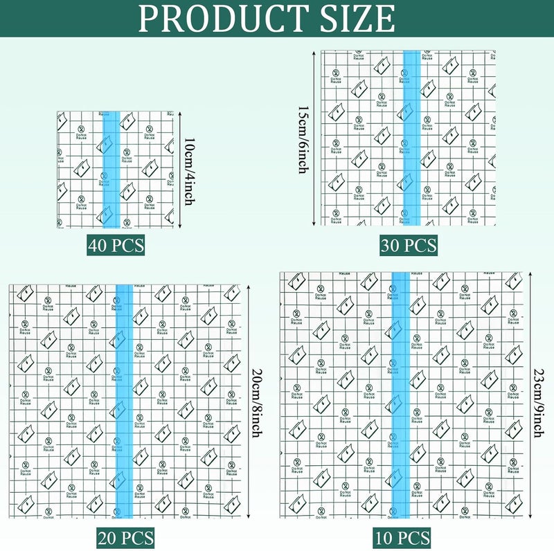 BBTO 100 Pcs Transparent Stretch Adhesive Bandage Waterproof Clear Tattoo Aftercare Patches Cover Protective Shower Film Wrap 4 Sizes4 6 8 9 Inch - Image 2
