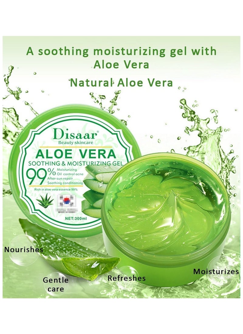 Disaar DISAAR BEAUTY Aloe Vera Anti-Acne Gel Cream Mass Sleep-Free Wash Moisturizing Oil, 300ml  - Image 2