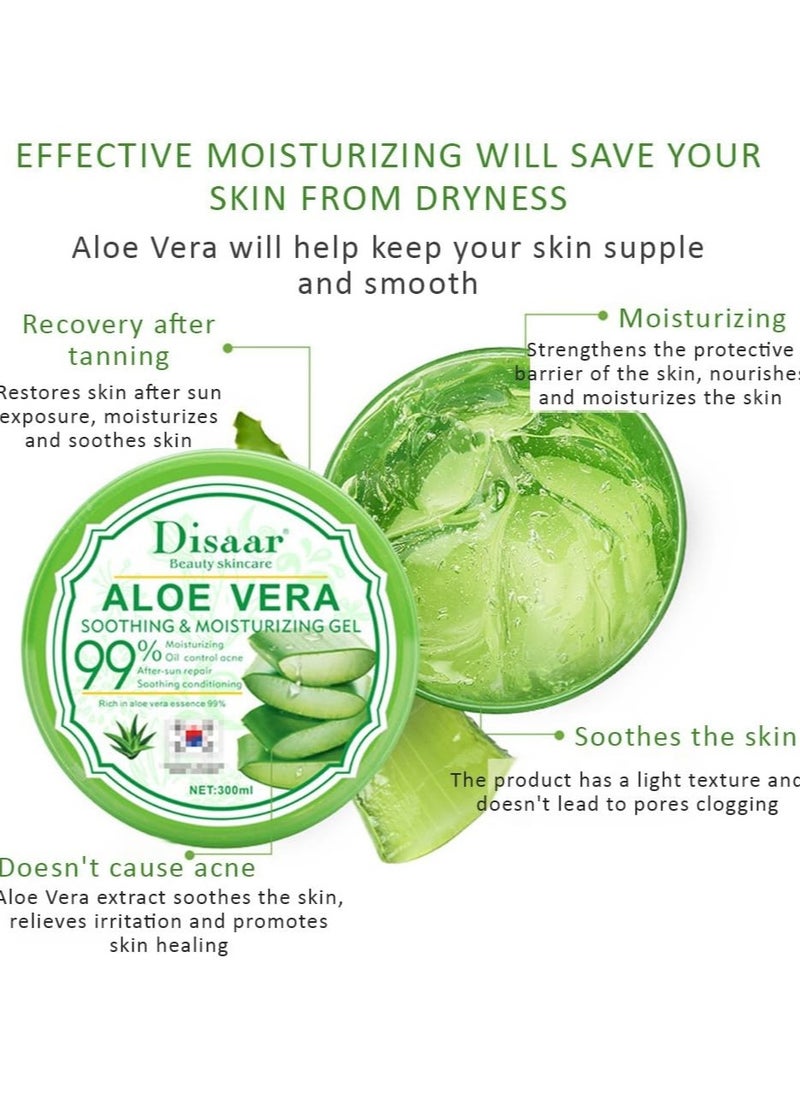 Disaar DISAAR BEAUTY Aloe Vera Anti-Acne Gel Cream Mass Sleep-Free Wash Moisturizing Oil, 300ml  - Image 5