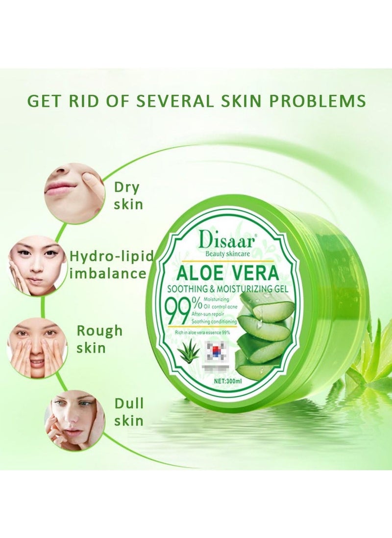 Disaar DISAAR BEAUTY Aloe Vera Anti-Acne Gel Cream Mass Sleep-Free Wash Moisturizing Oil, 300ml  - Image 4