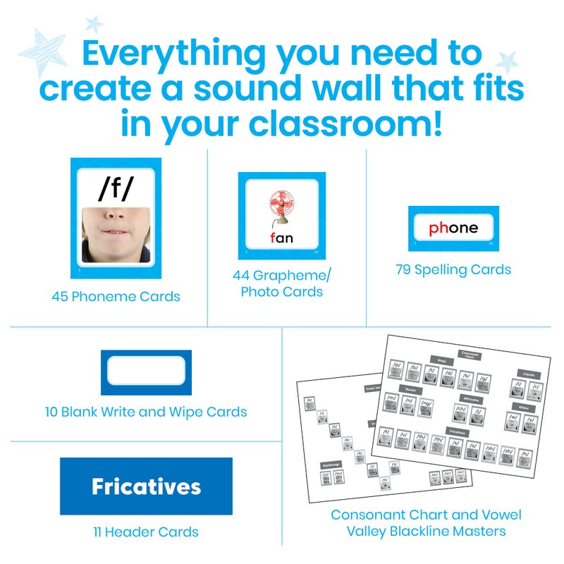 hand2mind Sound Wall Classroom Phonics Kit, Letter Sounds for Kindergarten, Speech Therapy Materials, Phonemic Awareness, ESL Teaching Materials, Science of Reading Manipulatives (169 Cards) - Image 2