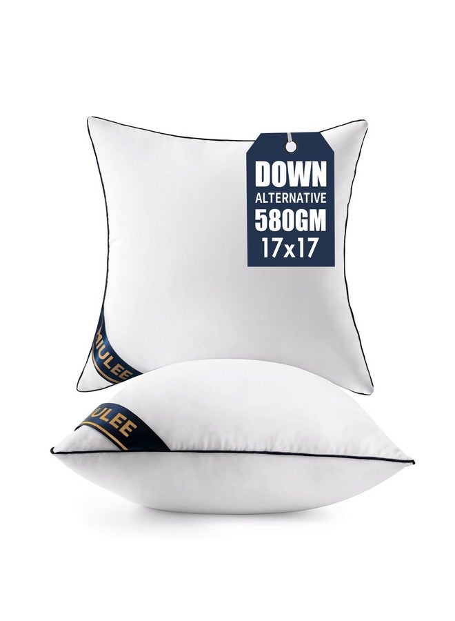MIULEE MIULEE 17x17 Pillow Inserts Set of 2 Throw Pillows 17 Inch Premium Down Alternative Pillow Inserts Decorative Pillow Stuffer for Sofa, Couch (17x17 inch, Set of 2) - Image 1