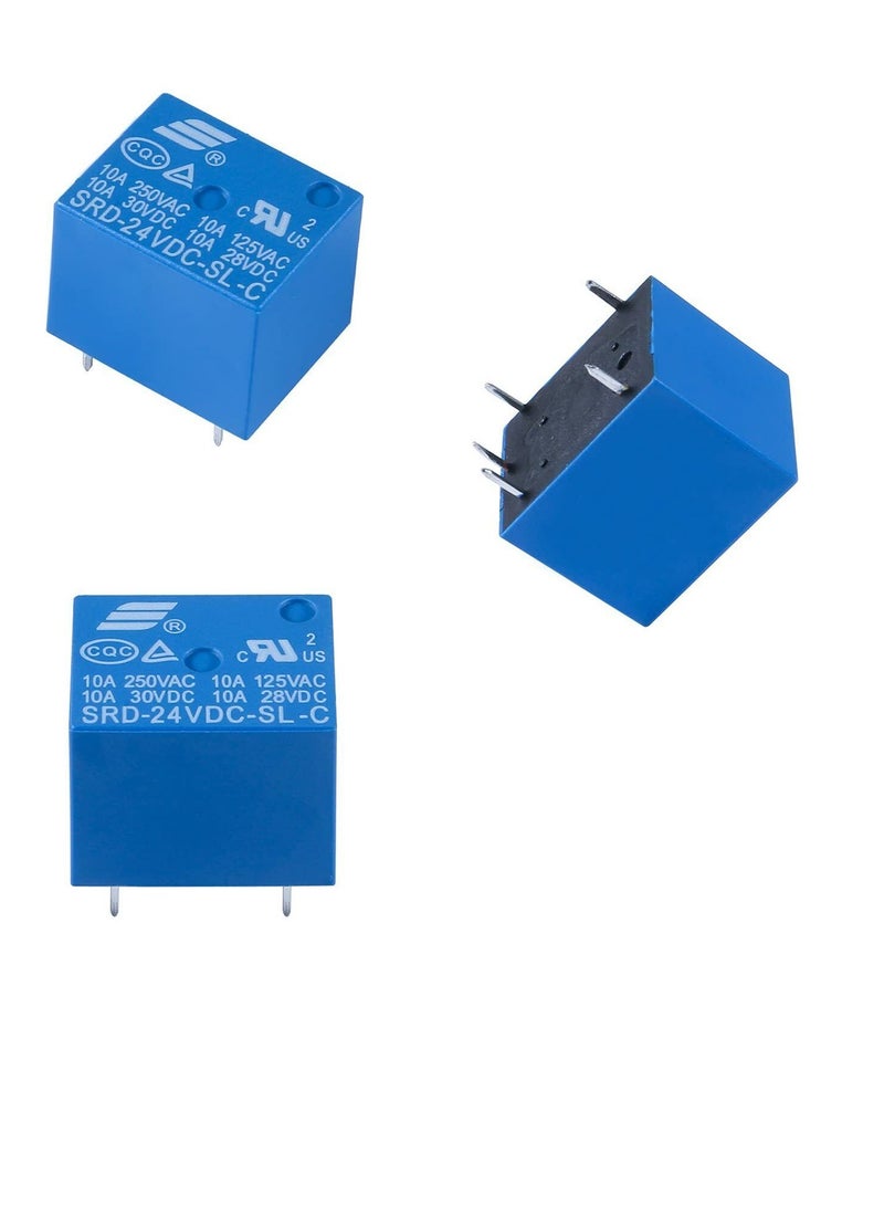 24V 5-Pin Relay Module, 10A, 250VAC/30VDC, Blue