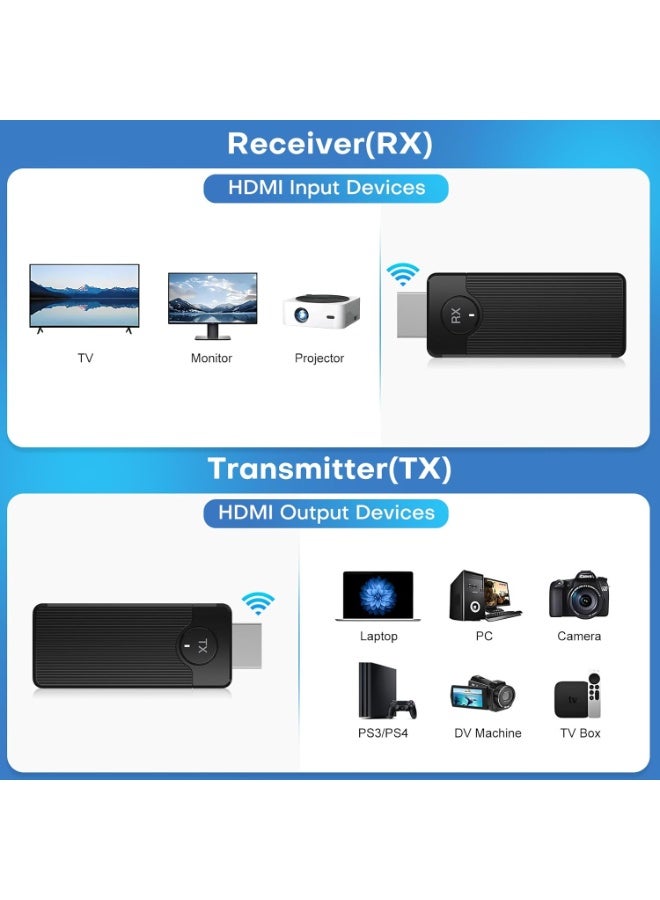 سي بونج جهاز إرسال واستقبال HDMI لاسلكي لمجموعة البث، هوائي مدمج، نقل منخفض الكمون لتدفقات الفيديو عالية الدقة 1080 بكسل، فيديو/صوت إلى الشاشة من الكمبيوتر الشخصي، إقران تلقائي للكمبيوتر المحمول/التلفزيون/الشاشة/جهاز العر - Image 3