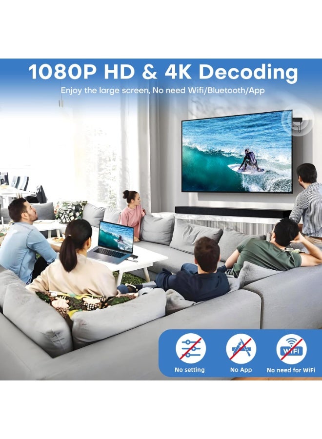 سي بونج جهاز إرسال واستقبال HDMI لاسلكي لمجموعة البث، هوائي مدمج، نقل منخفض الكمون لتدفقات الفيديو عالية الدقة 1080 بكسل، فيديو/صوت إلى الشاشة من الكمبيوتر الشخصي، إقران تلقائي للكمبيوتر المحمول/التلفزيون/الشاشة/جهاز العر - Image 5