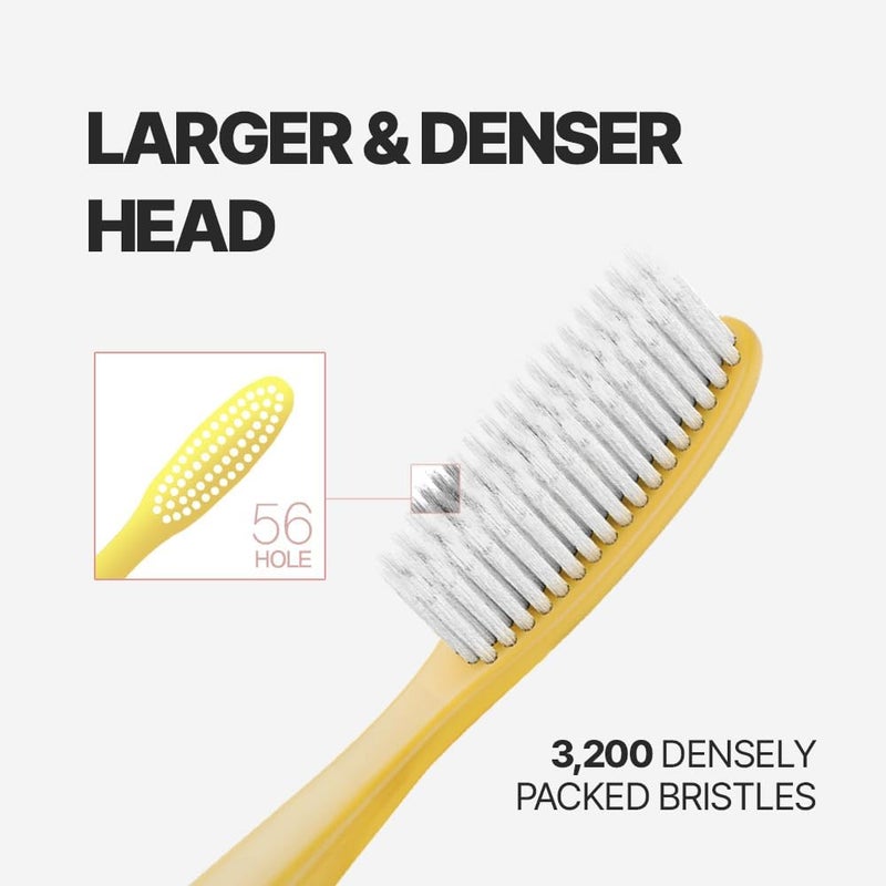 WANGTA Mini Basic - Medium Large Toothbrushes – 1.4 inch (3.5 cm) Head, 3,200 Bristles for Deep Cleaning & Gum Care – Made in Korea Premium Oral Care – Plaque Remover for Sensitive Teeth (10 Pack) - Image 2