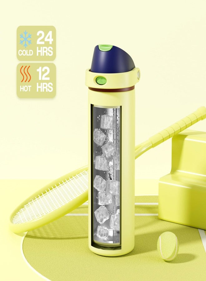 POWCAN 24 oz Insulated Stainless Steel Water Bottle: 2-in-1 Push-Button Spout & Quick-Flip Straw, Leakproof, Cold 24Hrs, Lockable, Fits Car Cup Holder, Ideal for Travel, Sports, Gift (Infinity Beam) - Image 3