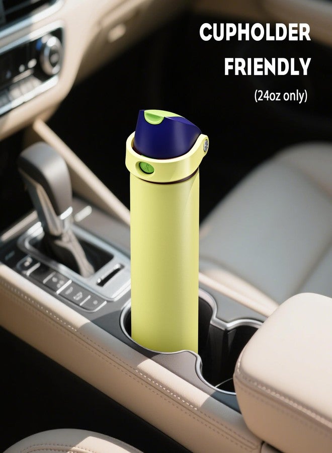 POWCAN 24 oz Insulated Stainless Steel Water Bottle: 2-in-1 Push-Button Spout & Quick-Flip Straw, Leakproof, Cold 24Hrs, Lockable, Fits Car Cup Holder, Ideal for Travel, Sports, Gift (Infinity Beam) - Image 5