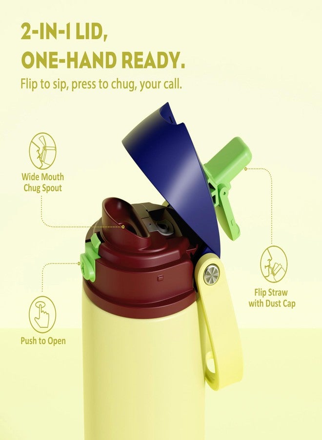 POWCAN 24 oz Insulated Stainless Steel Water Bottle: 2-in-1 Push-Button Spout & Quick-Flip Straw, Leakproof, Cold 24Hrs, Lockable, Fits Car Cup Holder, Ideal for Travel, Sports, Gift (Infinity Beam) - Image 2