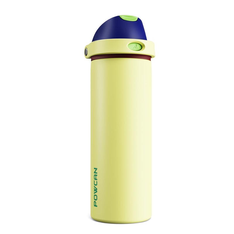 POWCAN 24 oz Insulated Stainless Steel Water Bottle: 2-in-1 Push-Button Spout & Quick-Flip Straw, Leakproof, Cold 24Hrs, Lockable, Fits Car Cup Holder, Ideal for Travel, Sports, Gift (Infinity Beam) - Image 1