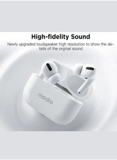 modio Premium Deep Bass Wireless Bluetooth Headset D3 – True Wireless Stereo Earbuds with Bluetooth 5.3, Noise Isolation, Built-in Mic, Smart Touch Controls, and Portable Charging Case – Lightweight TWS Earphones for Android & iOS Devices – Hi-Fi Stereo Sound  - Image 3