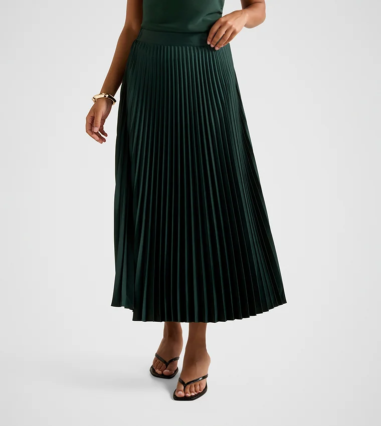 Forever New Estelle Satin Pleated Midi